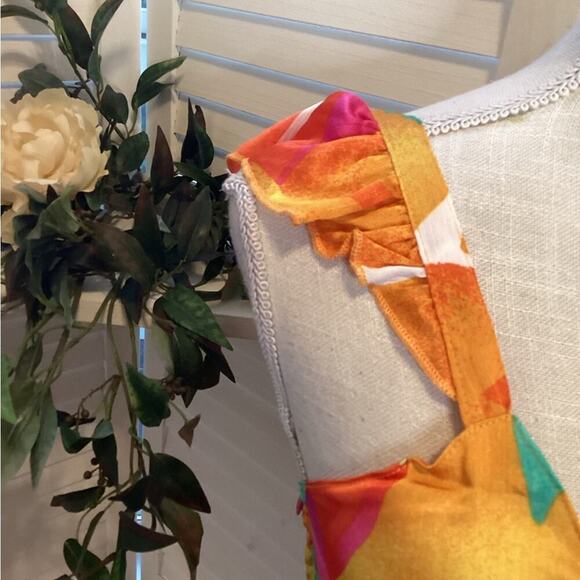 BOUTIQUE MULTI COLOR ADJUSTABLE STRAPE DRESS SIZE MED 1211 - Picture 3 of 7